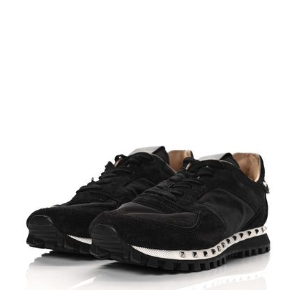 Valentino Garavani Suede Nylon Camouflage Womens Soul Rockstud Sneakers 38 Black 5 of 16