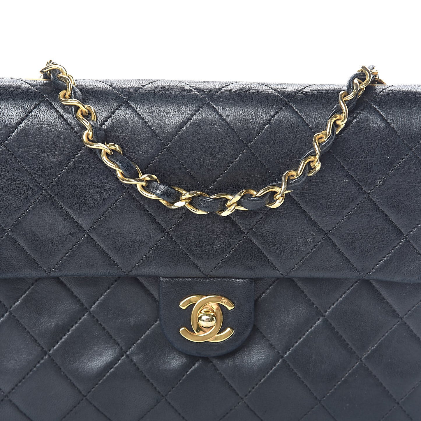 Lambskin Quilted Mini Square Flap Bag Black