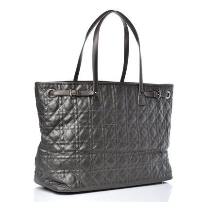 Christian Dior Coated Canvas Cannage Large Panarea Tote Grey 4 of 10