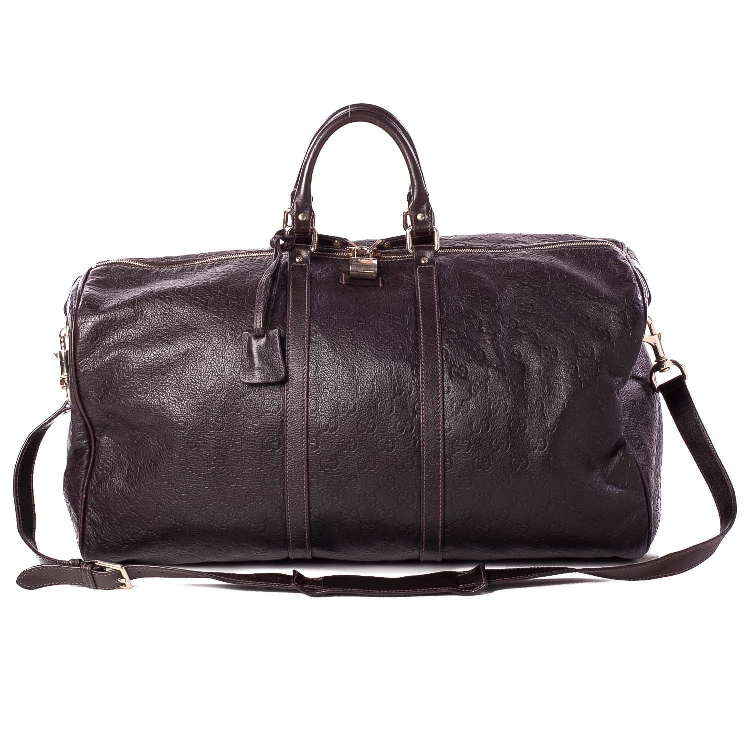 Gucci Guccissima Large Carry On Duffle Chocolate 1 of 9