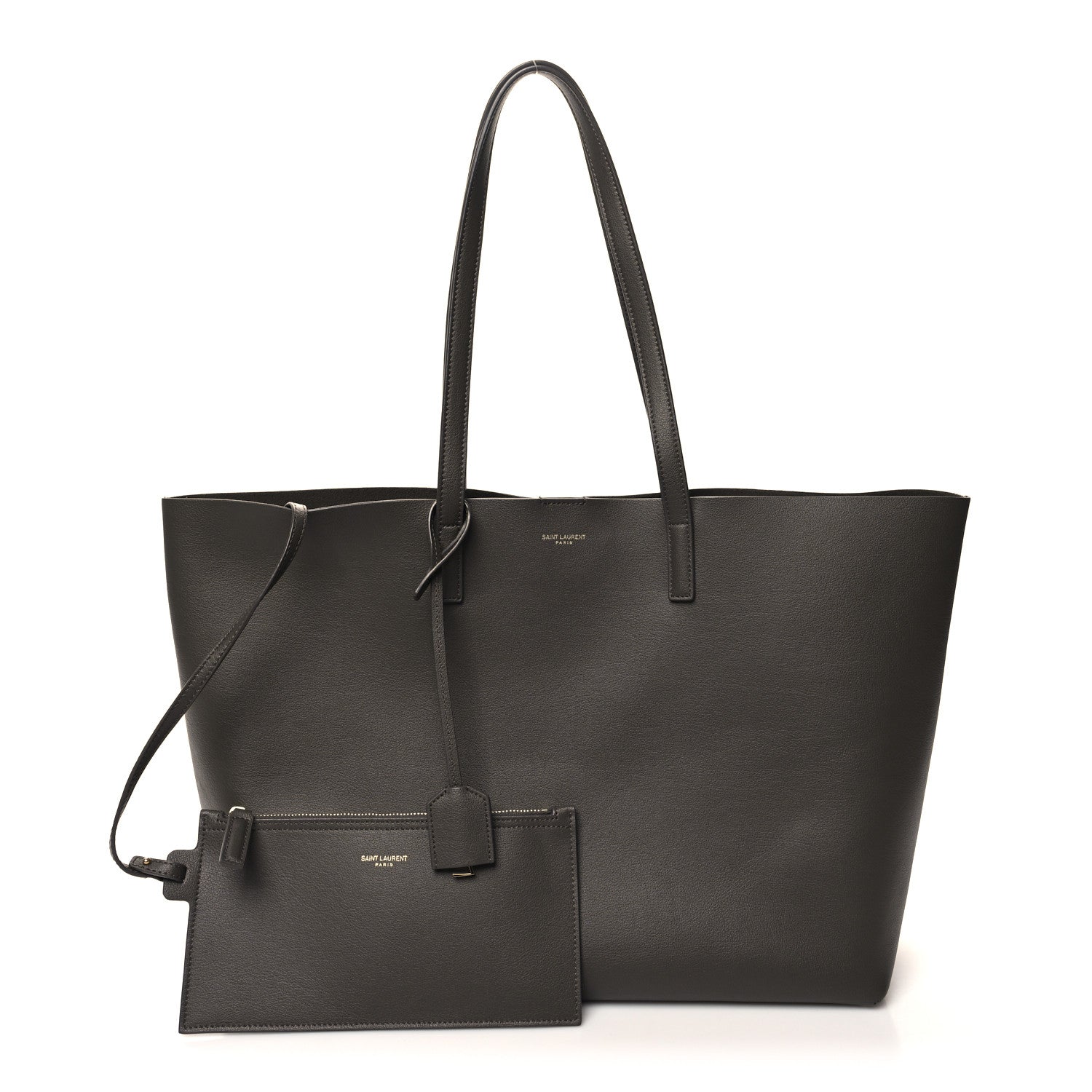 Saint Laurent SAINT LAURENT Calfskin Large Shopping Tote Pebble 3 of 13