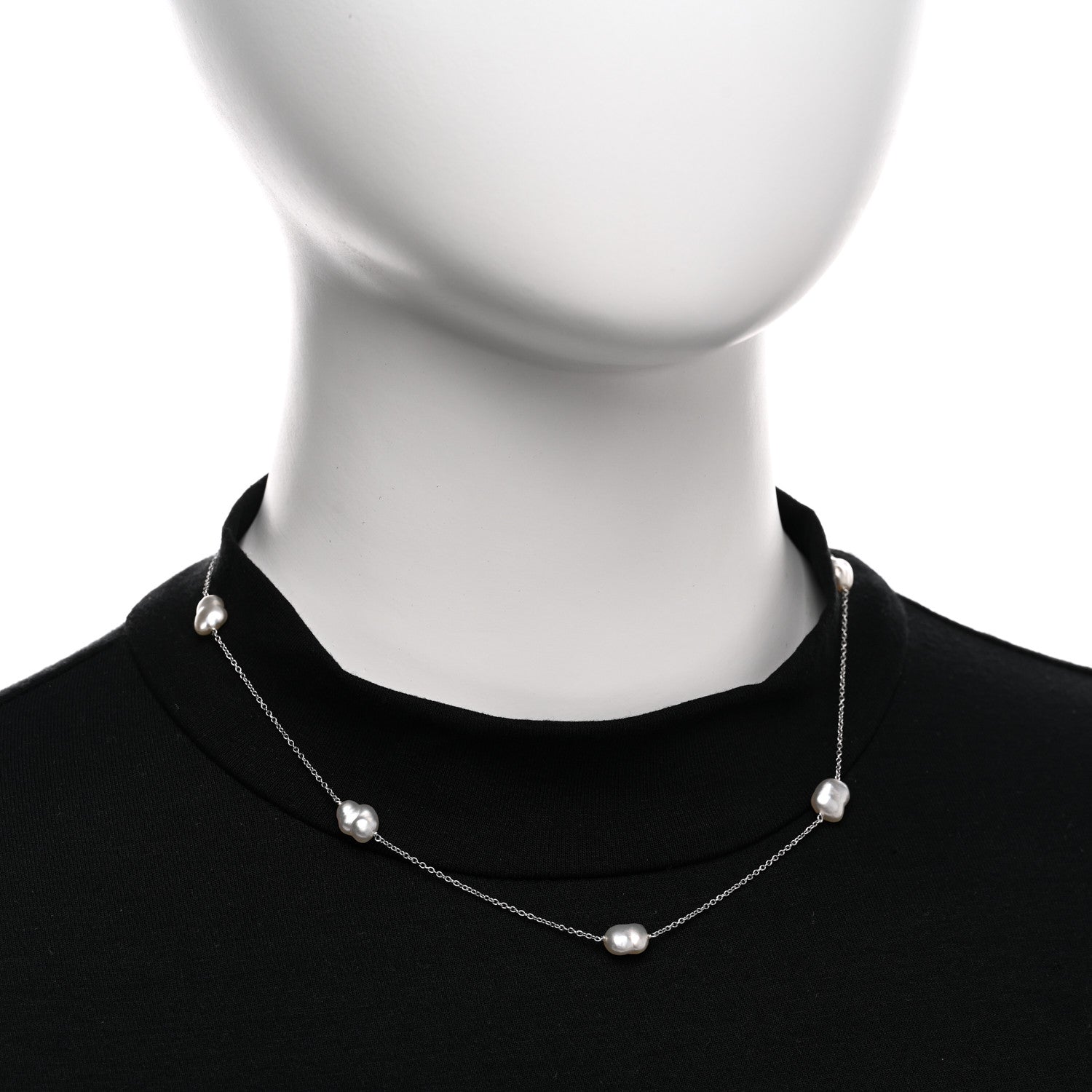 Tiffany Platinum Freshwater Cultured Pearl 6-7mm Elsa Peretti Pearls By The Yard Necklace 2 of 5