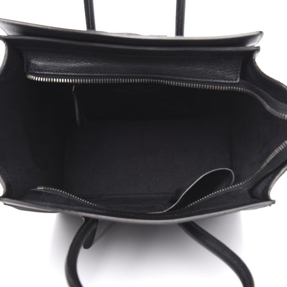 Celine Drummed Calfskin Micro Luggage Black 5 of 12
