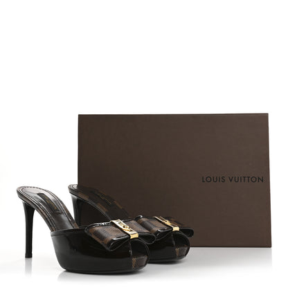 Louis Vuitton Damier Ebene Patent Valentine Mules 35 12 of 12