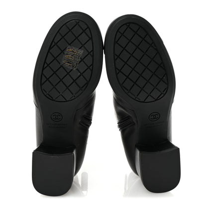 Chanel Stretch Lambskin Cap Toe CC Short Boots 35 Black 6 of 9