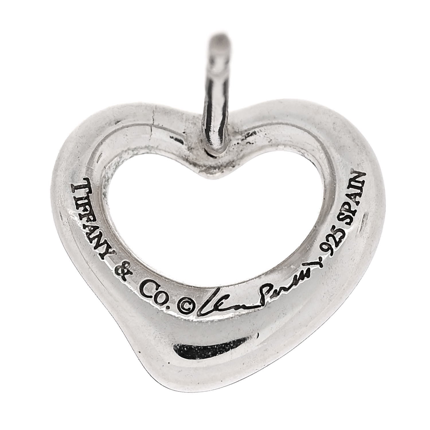 Tiffany Sterling Silver 11mm Elsa Peretti Open Heart Earrings 4 of 6