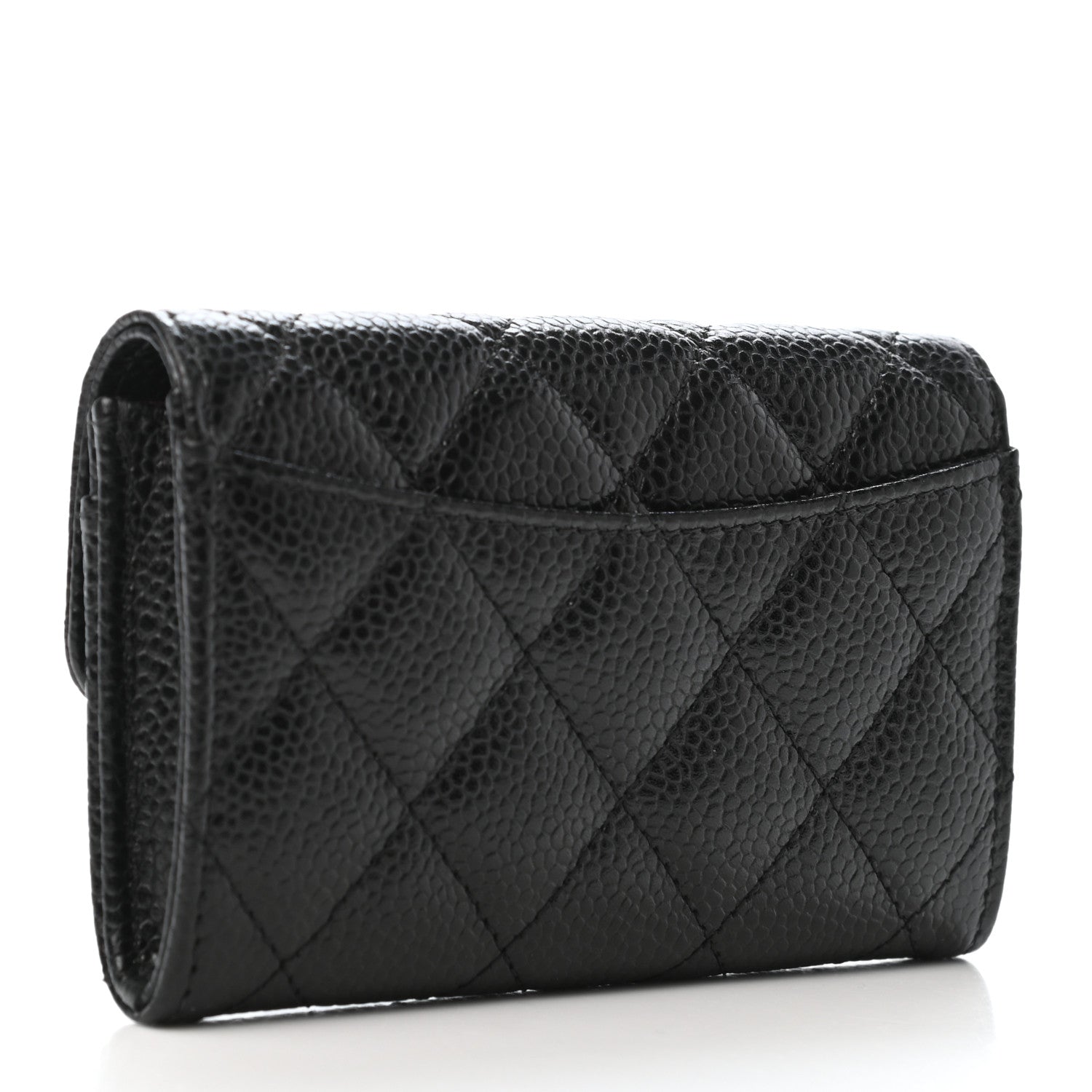 Chanel Caviar Quilted Flap Card Holder Wallet Black 2 of 4