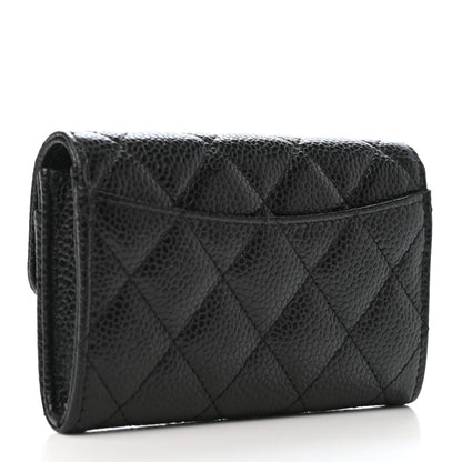 Chanel Caviar Quilted Flap Card Holder Wallet Black 2 of 4