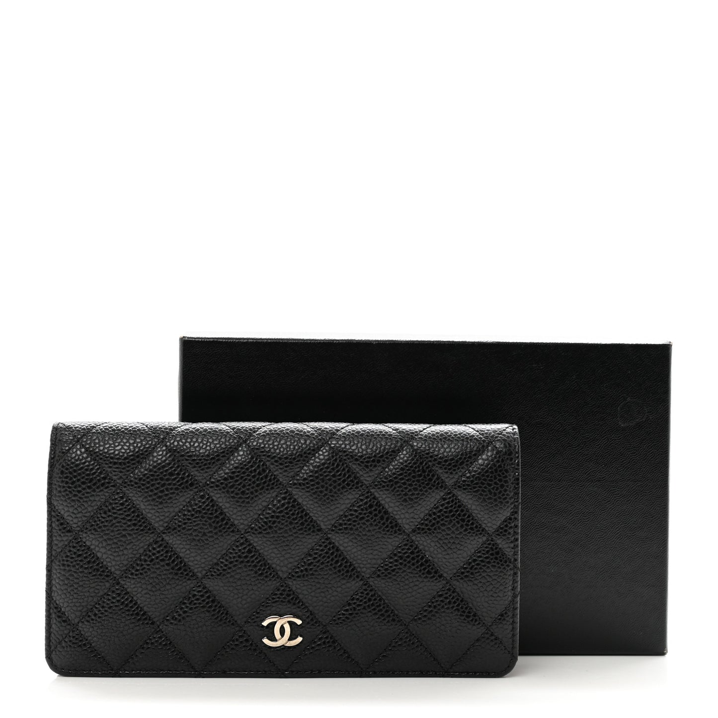 Caviar Quilted Yen Wallet Black