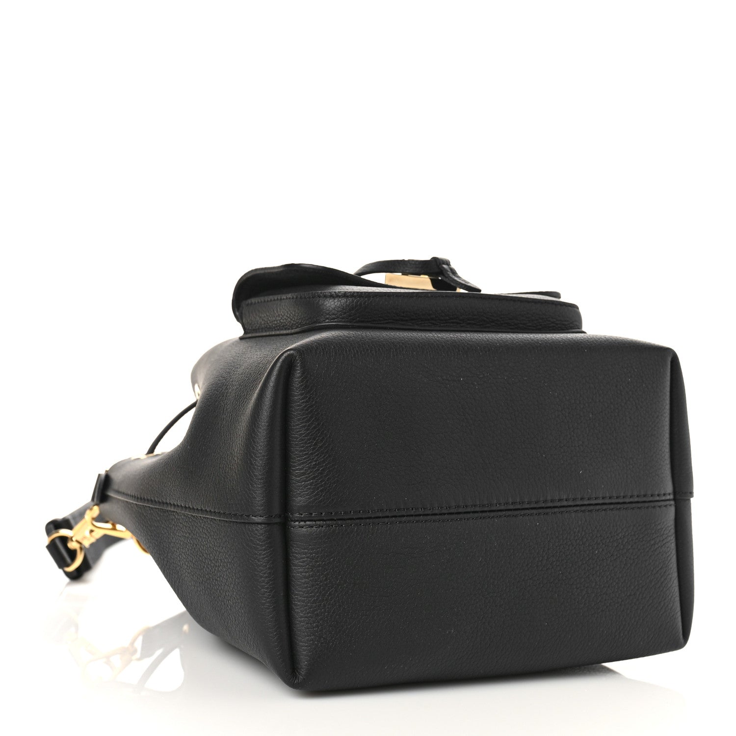 Louis Vuitton Calfskin Lockme Bucket MM Black 4 of 8