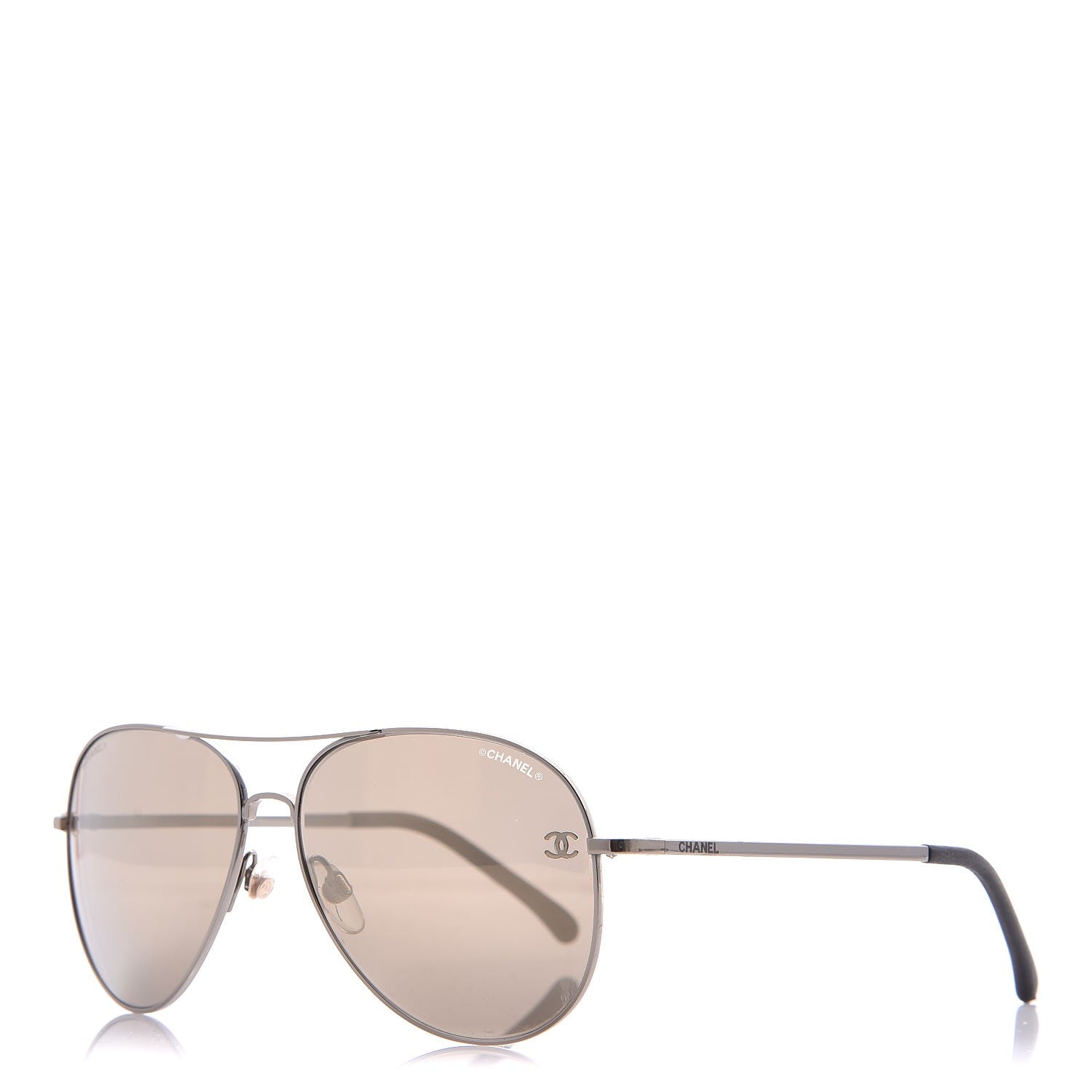 Chanel Aviator CC Sunglasses 4189-T-Q Silver 1 of 8