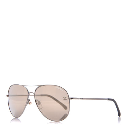 Chanel Aviator CC Sunglasses 4189-T-Q Silver 1 of 8