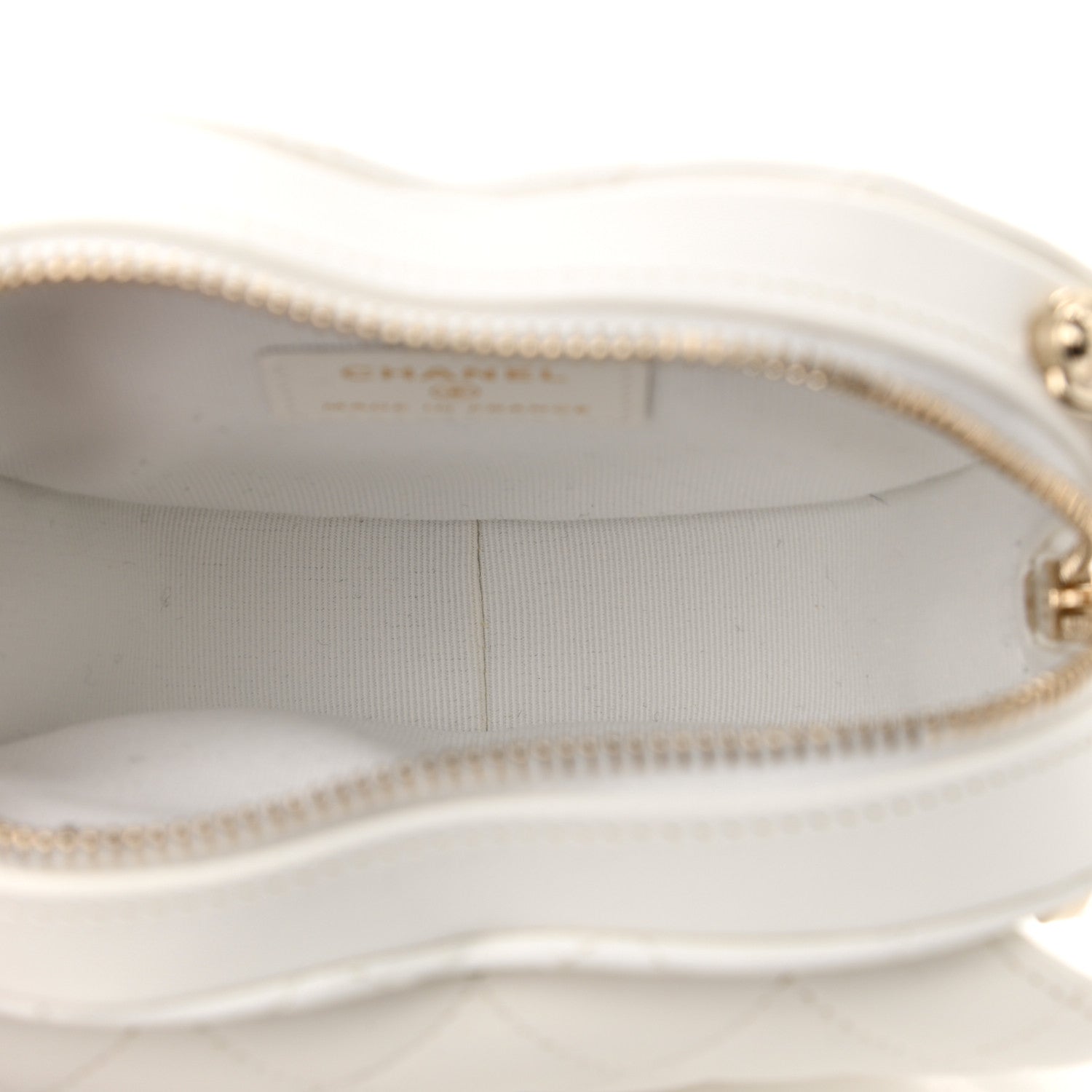 Chanel Lambskin Quilted CC In Love Heart Clutch With Chain White 5 of 13