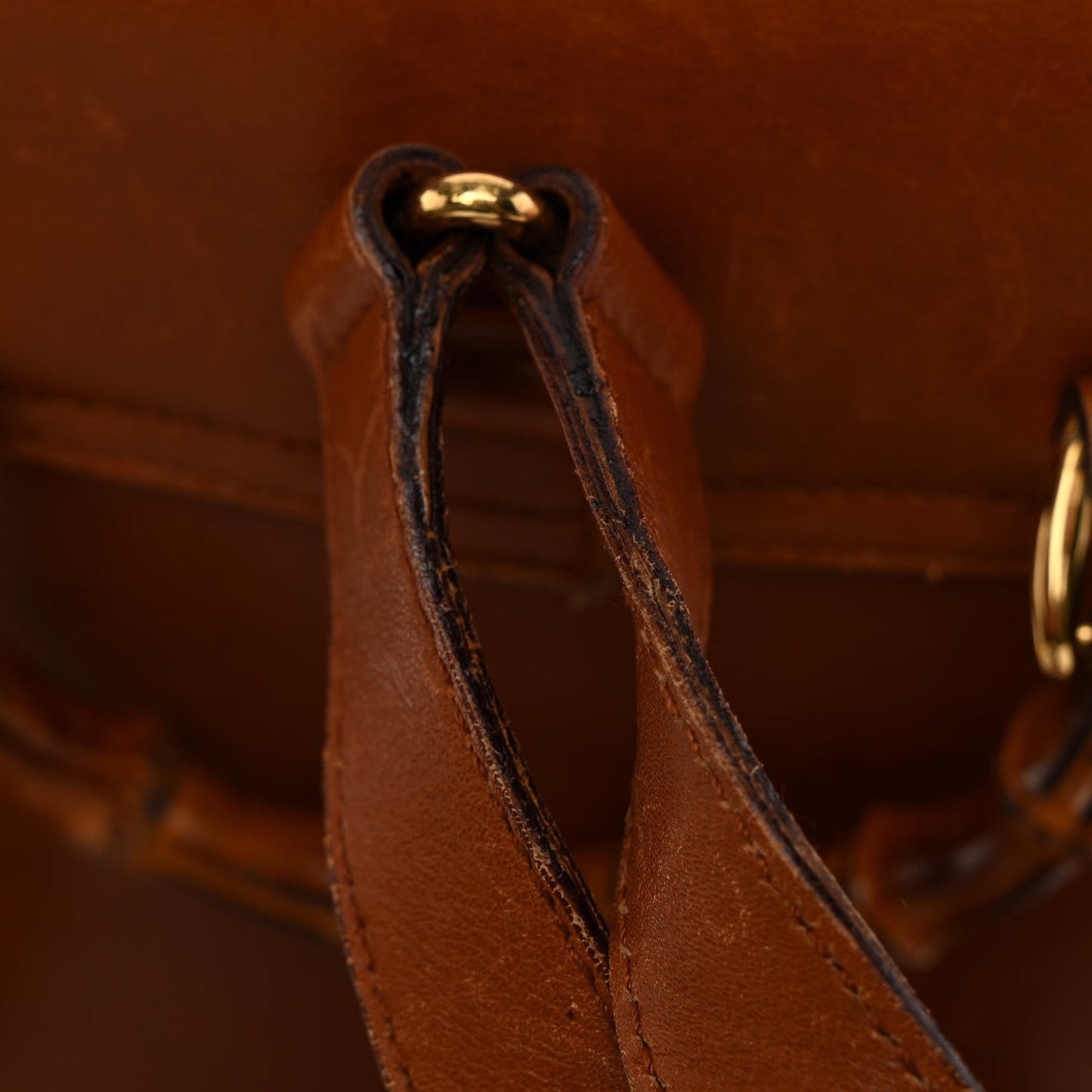Calfskin Bamboo Mini Backpack Brown