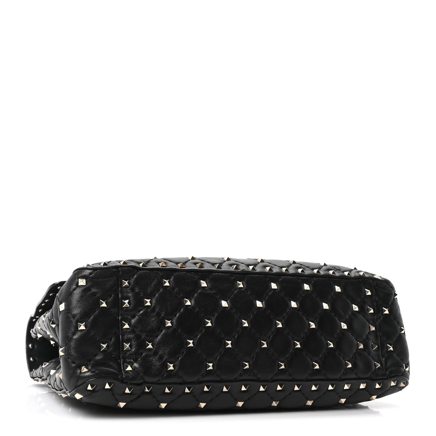 Valentino Garavani Craquele Nappa Large Rockstud Spike Shoulder Bag Black 4 of 9