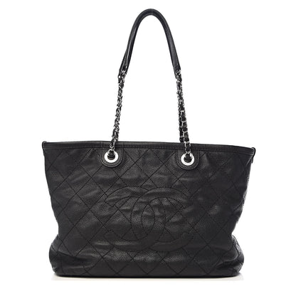 Chanel Grained Calfskin Quilted Small Daily Shopping Tote Black 3 of 12