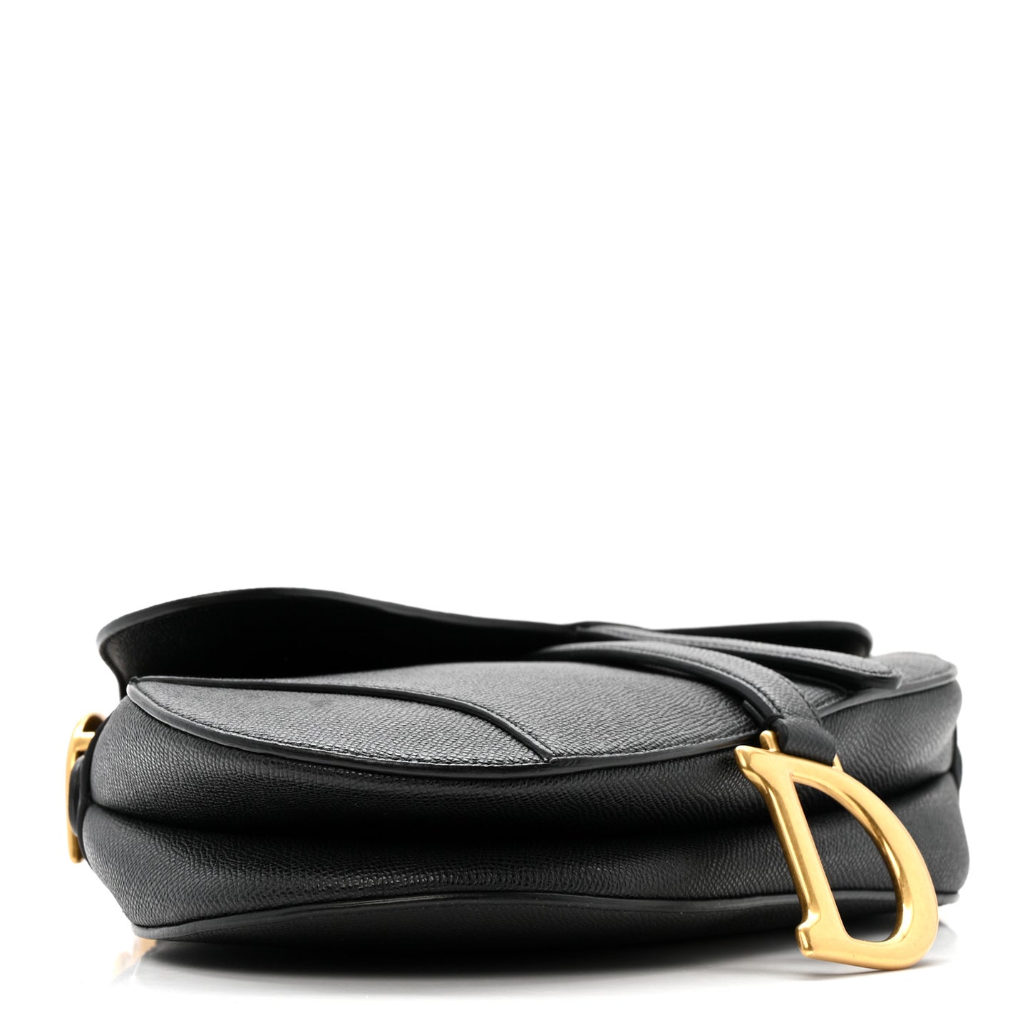 Grained Calfskin Saddle Bag Black