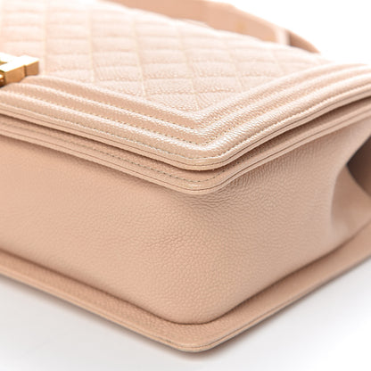 Chanel Caviar Quilted New Medium Boy Flap Beige Clair 9 of 10