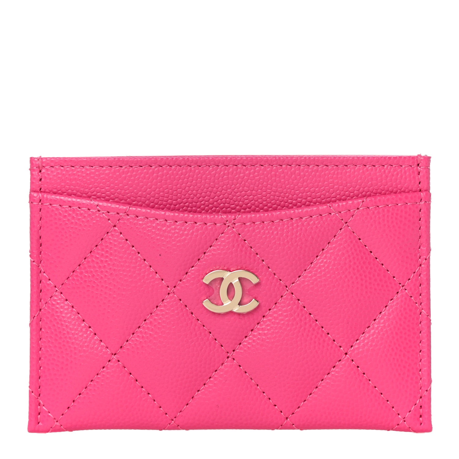 Chanel Caviar Quilted Card Holder Pink 1 of 12