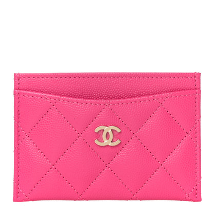 Chanel Caviar Quilted Card Holder Pink 1 of 12