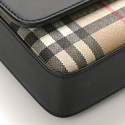 Burberry Calfskin Vintage Check New Hampshire Bag Black 8 of 9