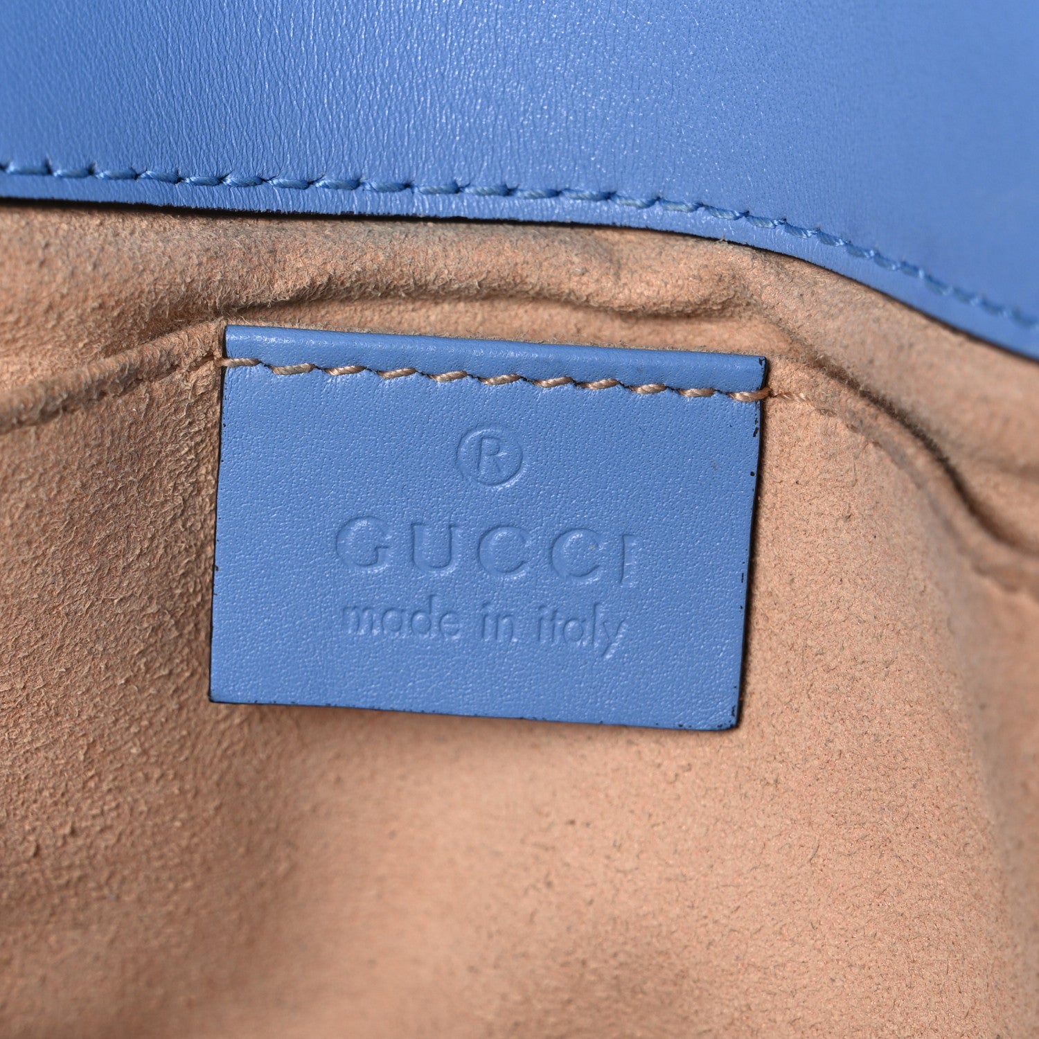 Gucci Calfskin Matelasse Mini GG Marmont Shoulder Bag Clear Sky Blue 6 of 13