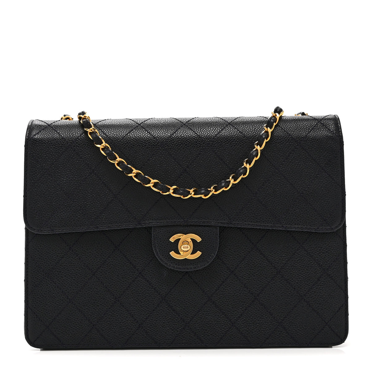 Caviar Jumbo Single Flap Black