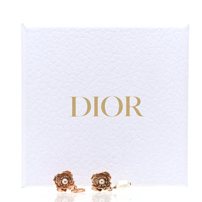 Christian Dior Pearl Millefiori Drop Earrings Gold 5 of 5
