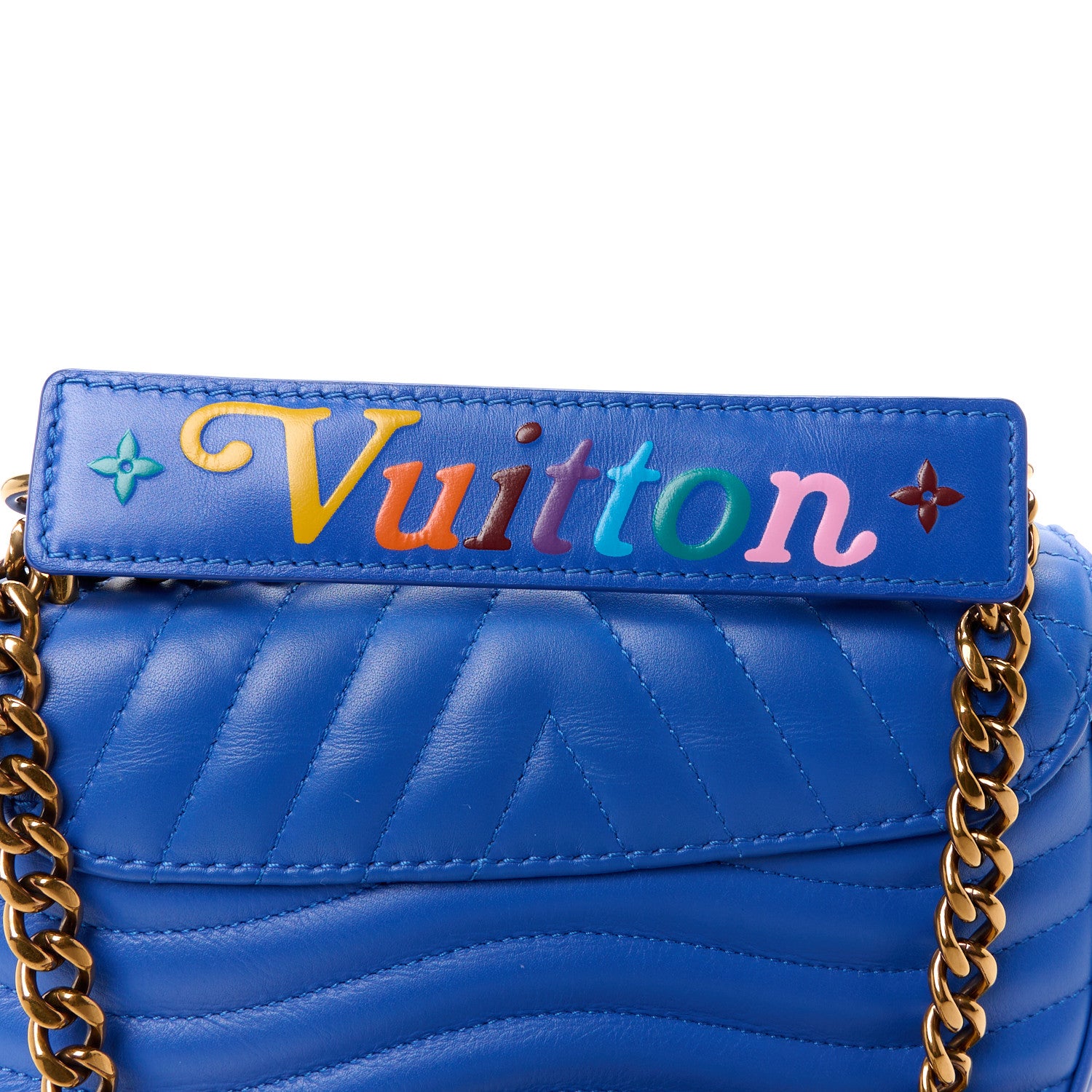 Louis Vuitton LOUIS VUITTON Calfskin New Wave Chain PM Blue Neon 10 of 13