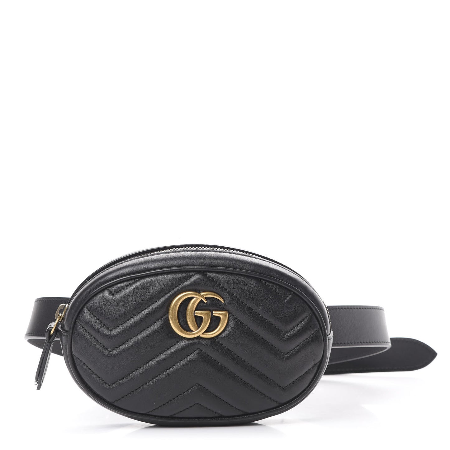 Calfskin Matelasse GG Marmont Belt Bag 85 34 Black