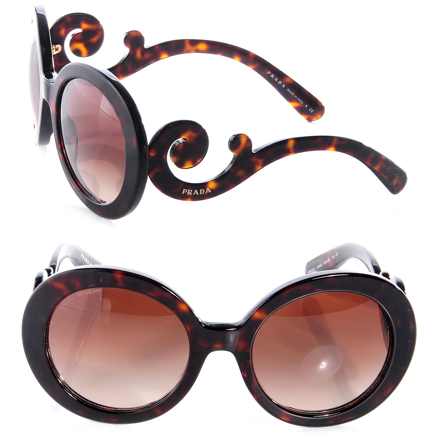 Prada Baroque Sunglasses SPR 27N Tortoise 1 of 6
