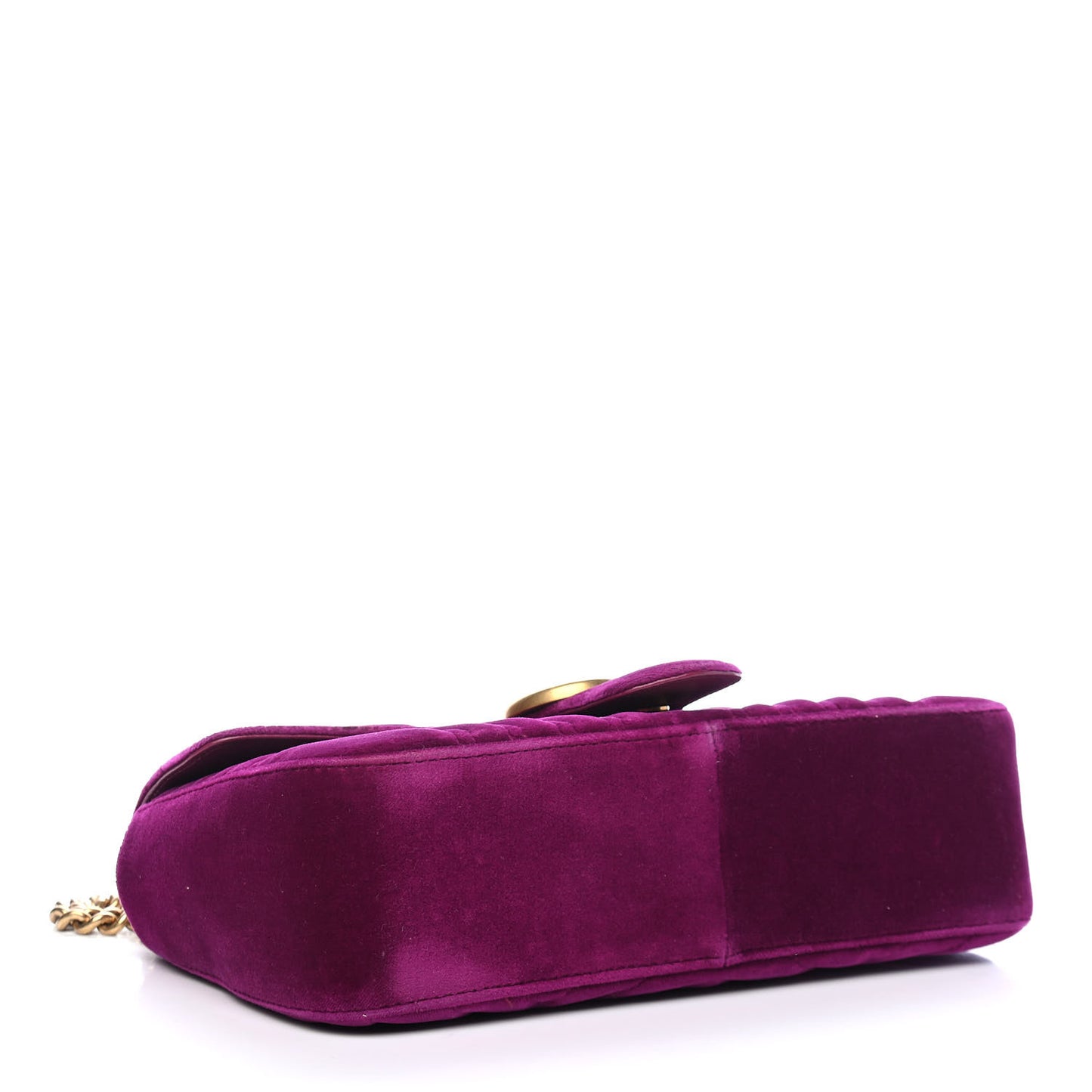 Velvet Matelasse Small GG Marmont Shoulder Bag Fuchsia Violet Cyclamen