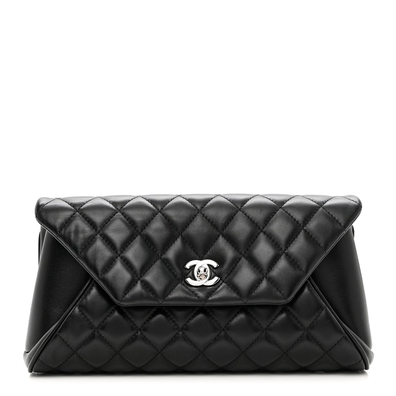 Chanel Lambskin Quilted Fold Up Again Clutch Black 1 of 18