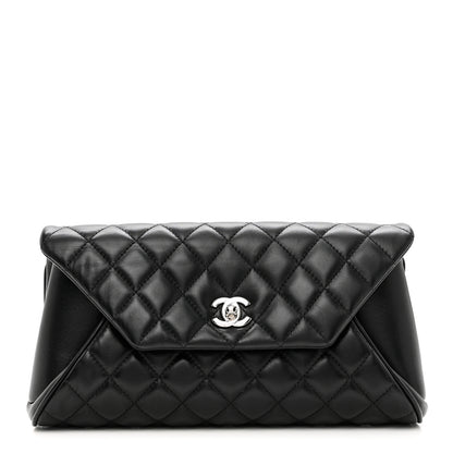 Chanel Lambskin Quilted Fold Up Again Clutch Black 1 of 18