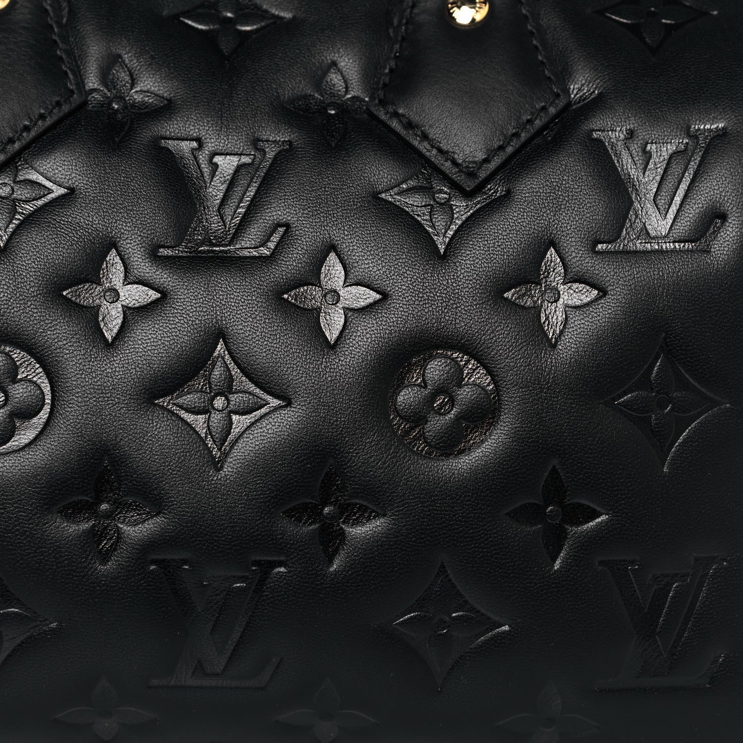 Louis Vuitton Lambskin Embossed Monogram Speedy 22 Bandouliere Black 6 of 8