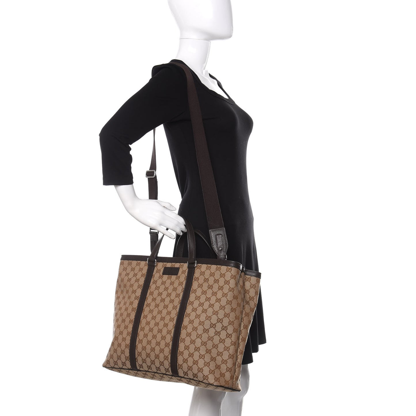 GG Monogram Large Joy Tote Bag Dark Brown