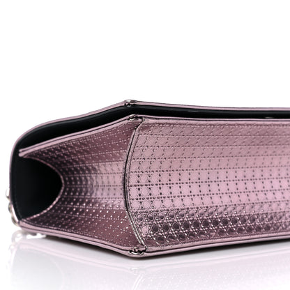 Christian Dior Metallic Patent Micro-Cannage Medium Diorama Flap Bag Pink 8 of 12