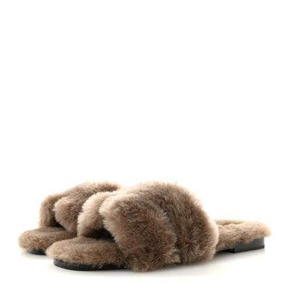 Hermes Woolskin Oran Sandals 39 Etoupe 4 of 8