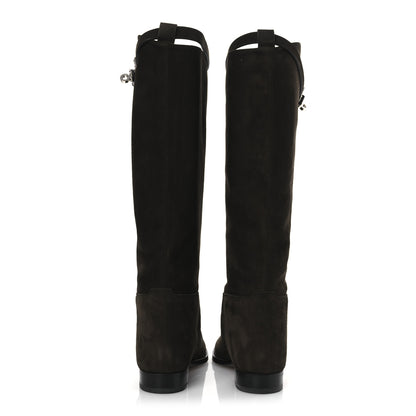 Hermes Suede Kelly Jumping Boots 35.5 Ecorce 6 of 11