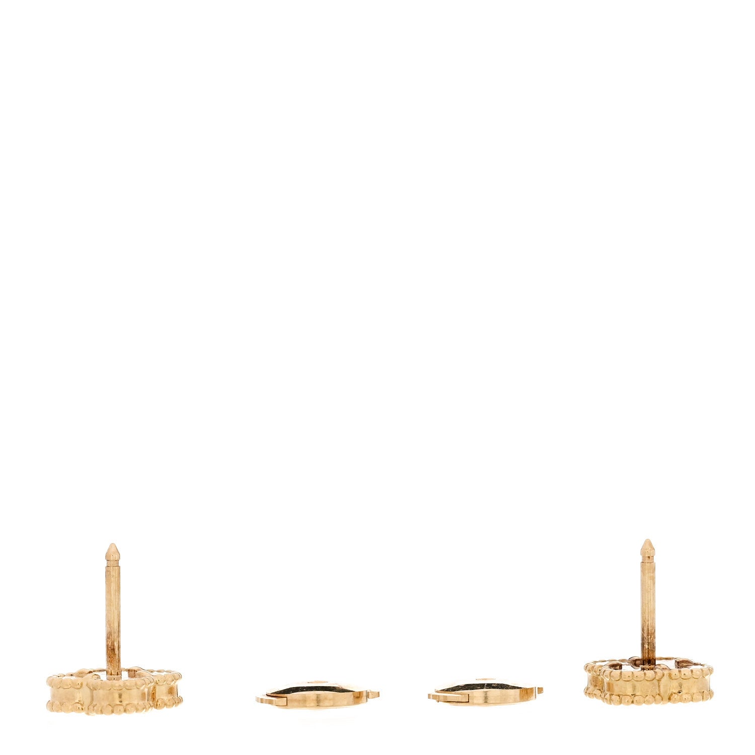 Van Cleef & Arpels 18K Yellow Gold Black Onyx Sweet Alhambra Earrings 3 of 4