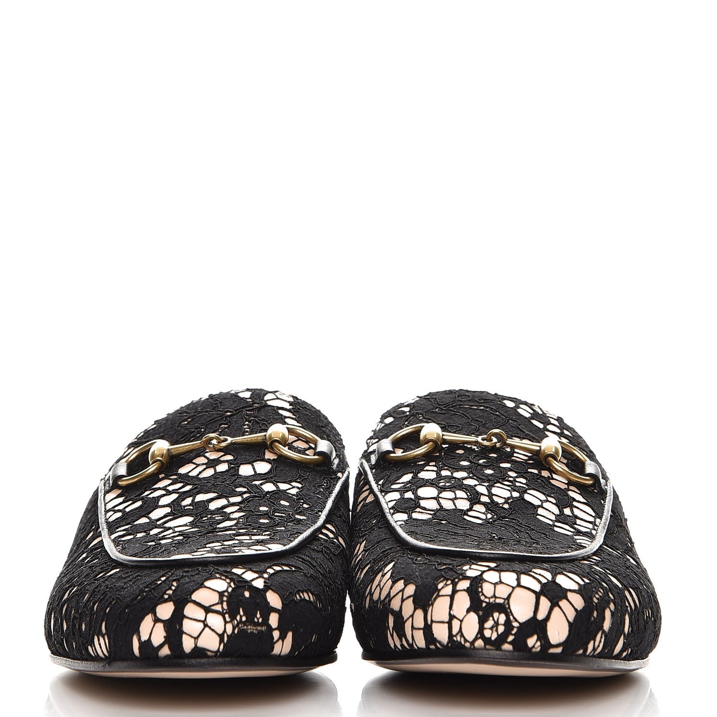 Lace Malaga Kid Womens Princetown Slippers 36 Black Skin Rose