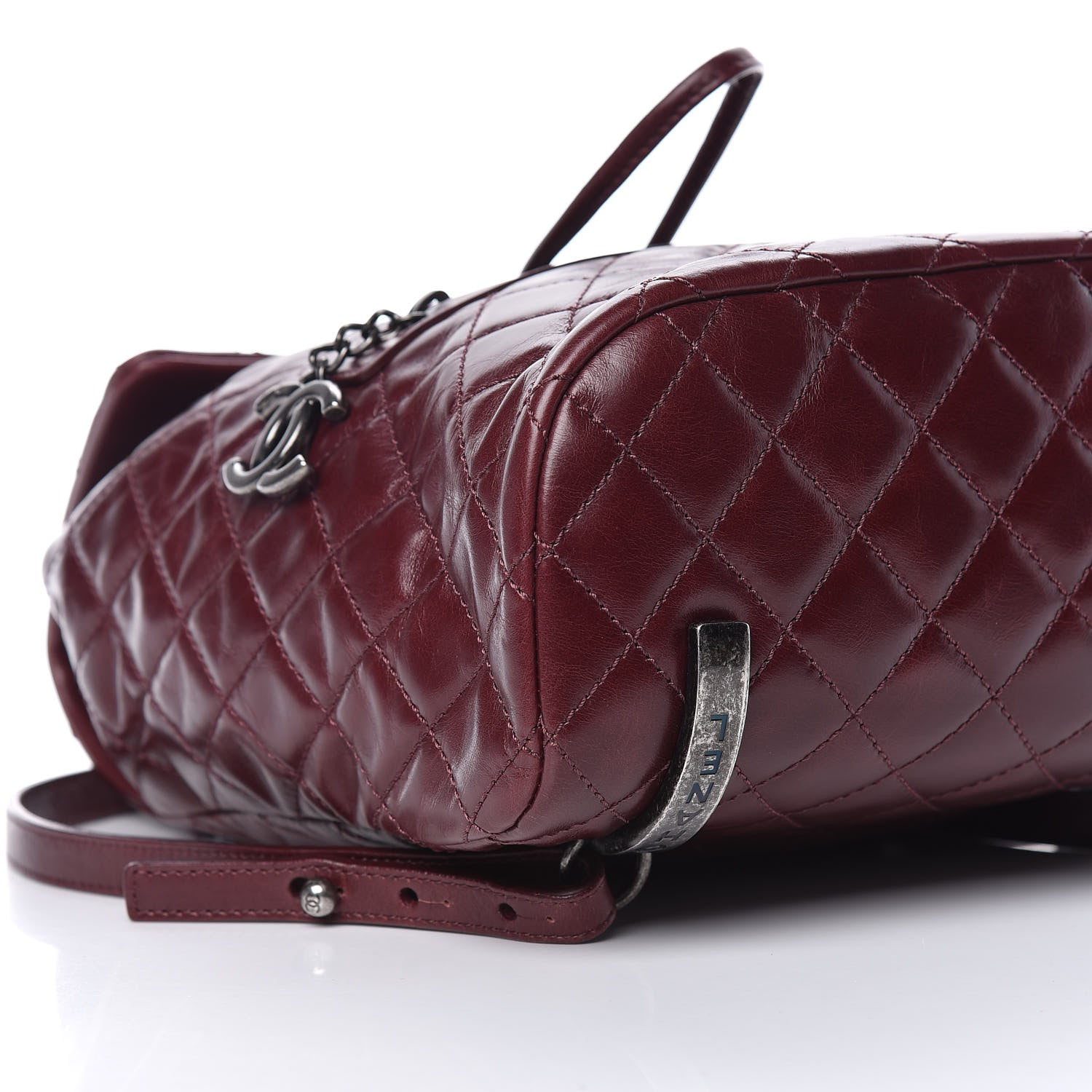 Chanel Glazed Calfskin Quilted Small Salzburg Backpack Burgundy 10 of 16