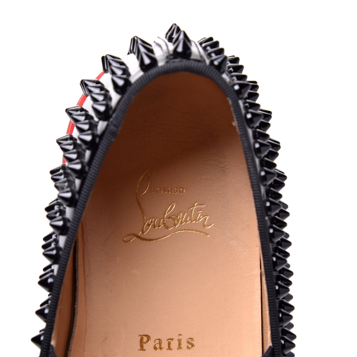 Christian Louboutin Patent Spikes Mens Roller Boat Flats 40.5 Black 7 of 7