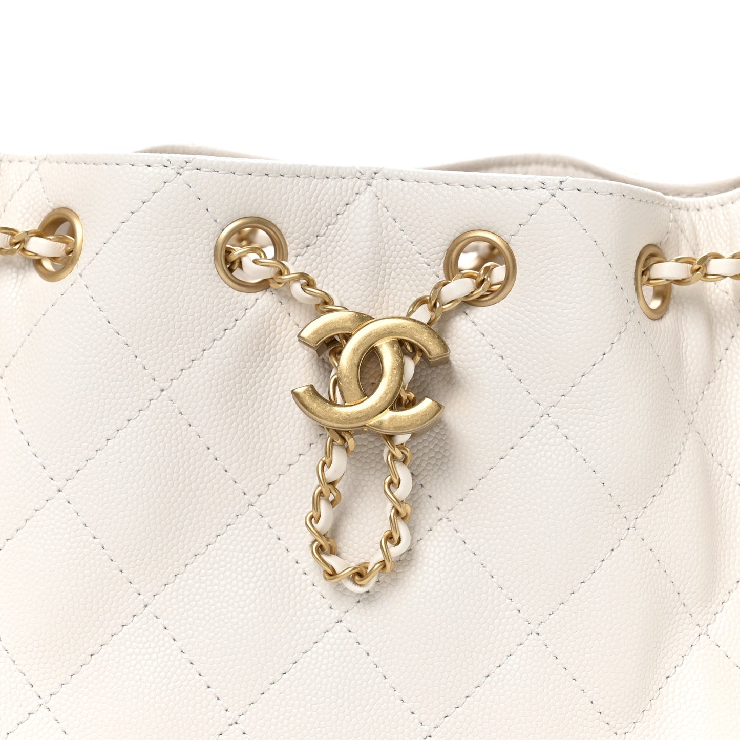 Caviar Quilted Mini Chanel 25 Handbag White