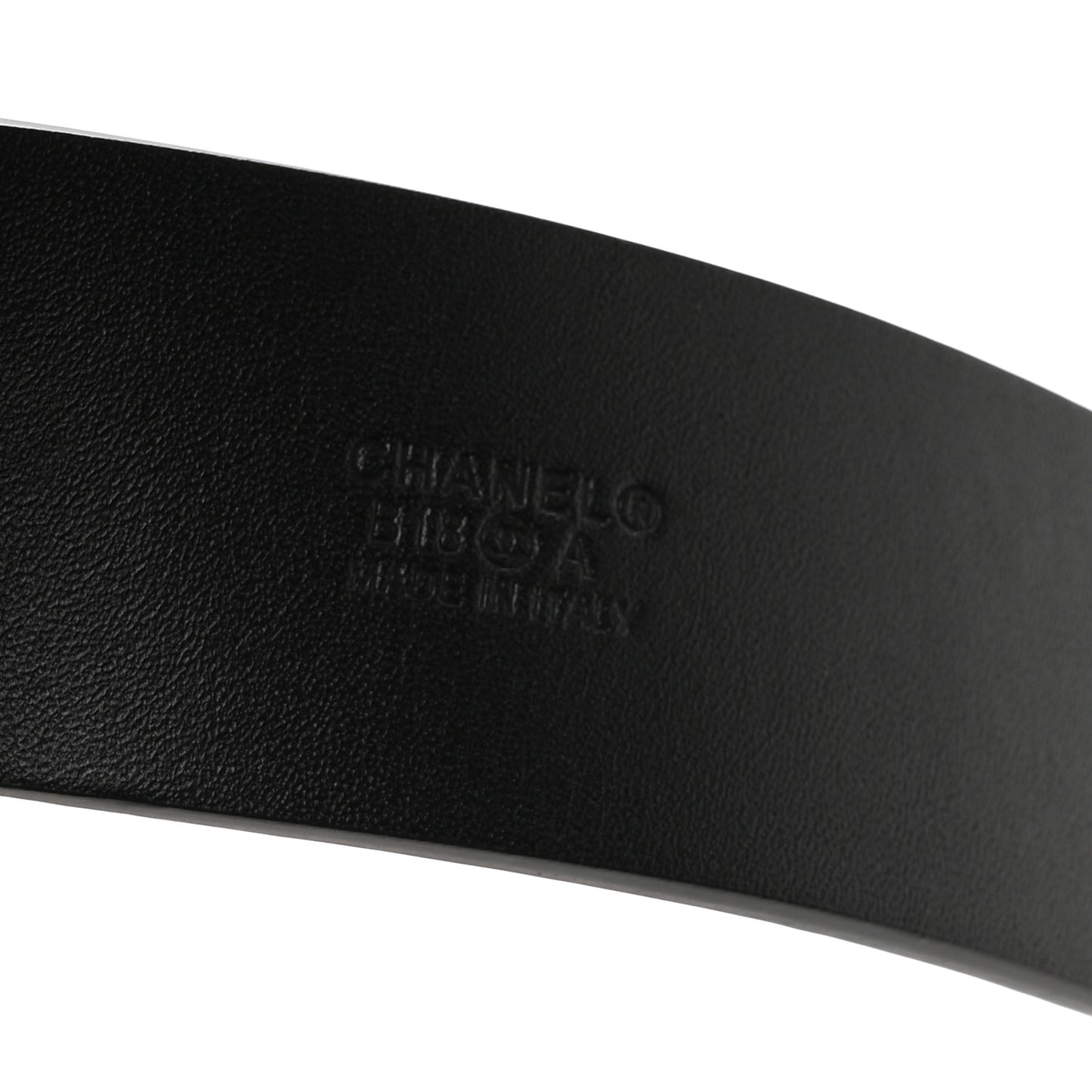 Glazed Calfskin CC Belt 90 36 Black