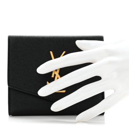 Saint Laurent Grain De Poudre Monogram Bi-Fold Wallet Black 2 of 11