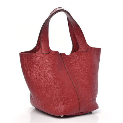 Hermes Taurillon Clemence Picotin Lock 18 PM Rubis 3 of 10