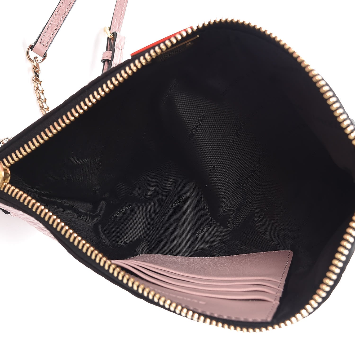 Burberry Signature Grain Calfskin Check Embossed Peyton Crossbody Clutch Bag Pale Orchid 5 of 10