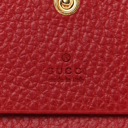 Gucci Pebbled Calfskin GG Marmont Card Case Hibiscus Red 6 of 7
