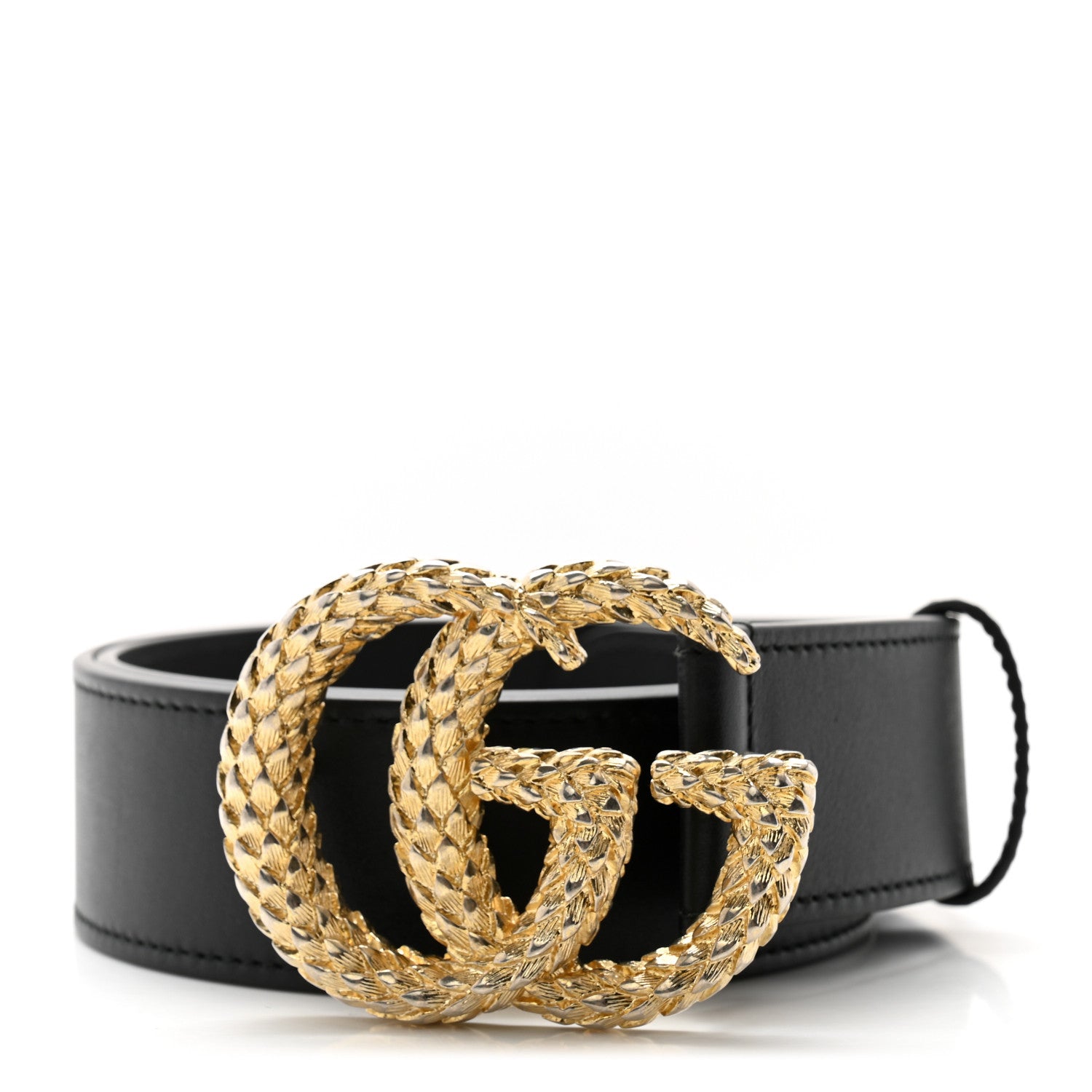 Gucci Moon Calfskin Scales Double G 40mm Belt 80 32 Black 1 of 5